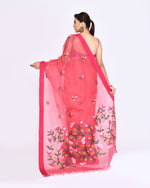 Thumbnail for Piyari Fashion Women's Pink Embellished Silk Jamdani Saree