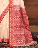Thumbnail for Piyari Fashion Off White Tussar Silk Saree With Blouse Piece