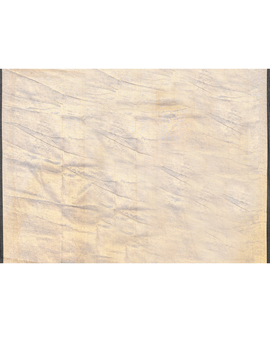 Piyari Fashion Women's Gold Dual Tone Organic Tissue Saree With Blouse Piece