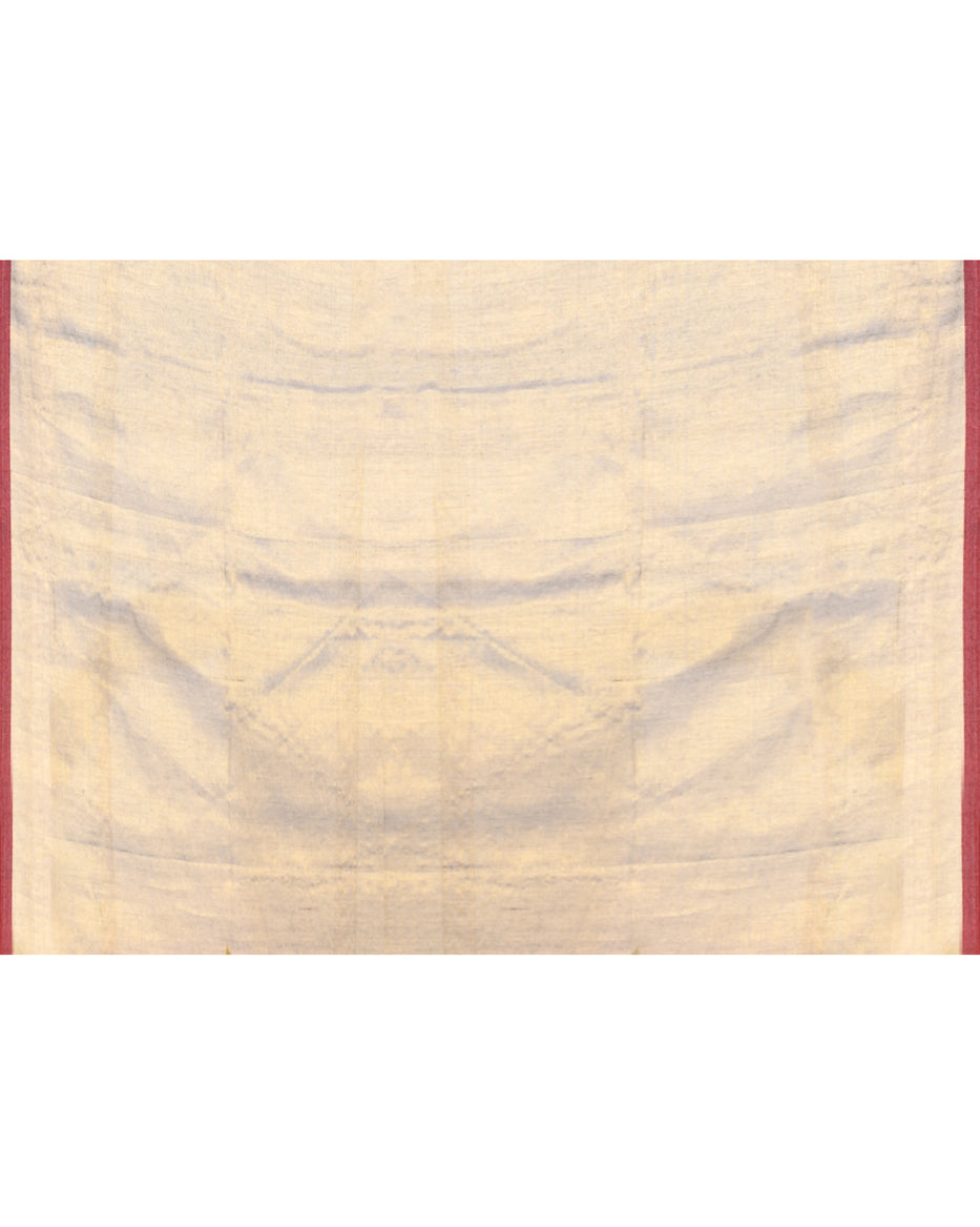 Piyari Fashion Women's Gold Dual Tone Organic Tissue Saree With Blouse Piece