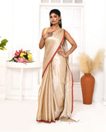 Thumbnail for Piyari Fashion Women's Muga Dual Tone Organic Tissue Saree With Blouse Piece