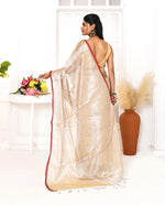 Thumbnail for Piyari Fashion Women's Muga Dual Tone Organic Tissue Saree With Blouse Piece