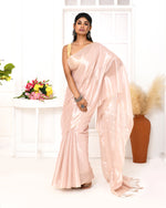 Thumbnail for Piyari Fashion Women's Peach Organic Tissue Saree With Blouse Piece