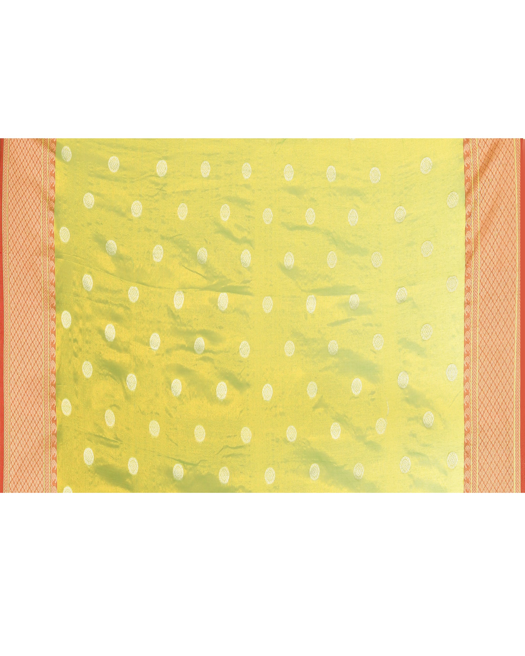 Piyari Fashion Women's Parrot Green Zari Cotton Tissue Jamdani Saree