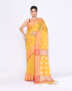 Thumbnail for Piyari Fashion Women's Yellow Zari Cotton Tissue Jamdani Saree