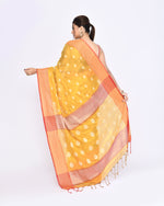 Thumbnail for Piyari Fashion Women's Yellow Zari Cotton Tissue Jamdani Saree