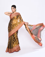 Thumbnail for Piyari Fashion Women's Golden Zari Cotton Tissue Jamdani Saree