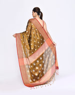 Thumbnail for Piyari Fashion Women's Golden Zari Cotton Tissue Jamdani Saree