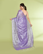 Thumbnail for Piyari Fashion Women's Lavender Zari Cotton Tissue Sequin Saree