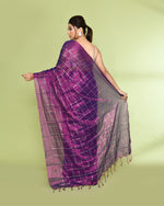 Thumbnail for Piyari Fashion Women's Violet Zari Cotton Tissue Sequin Saree