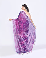Thumbnail for Piyari Fashion Women's Purple Zari Cotton Tissue Jamdani Saree