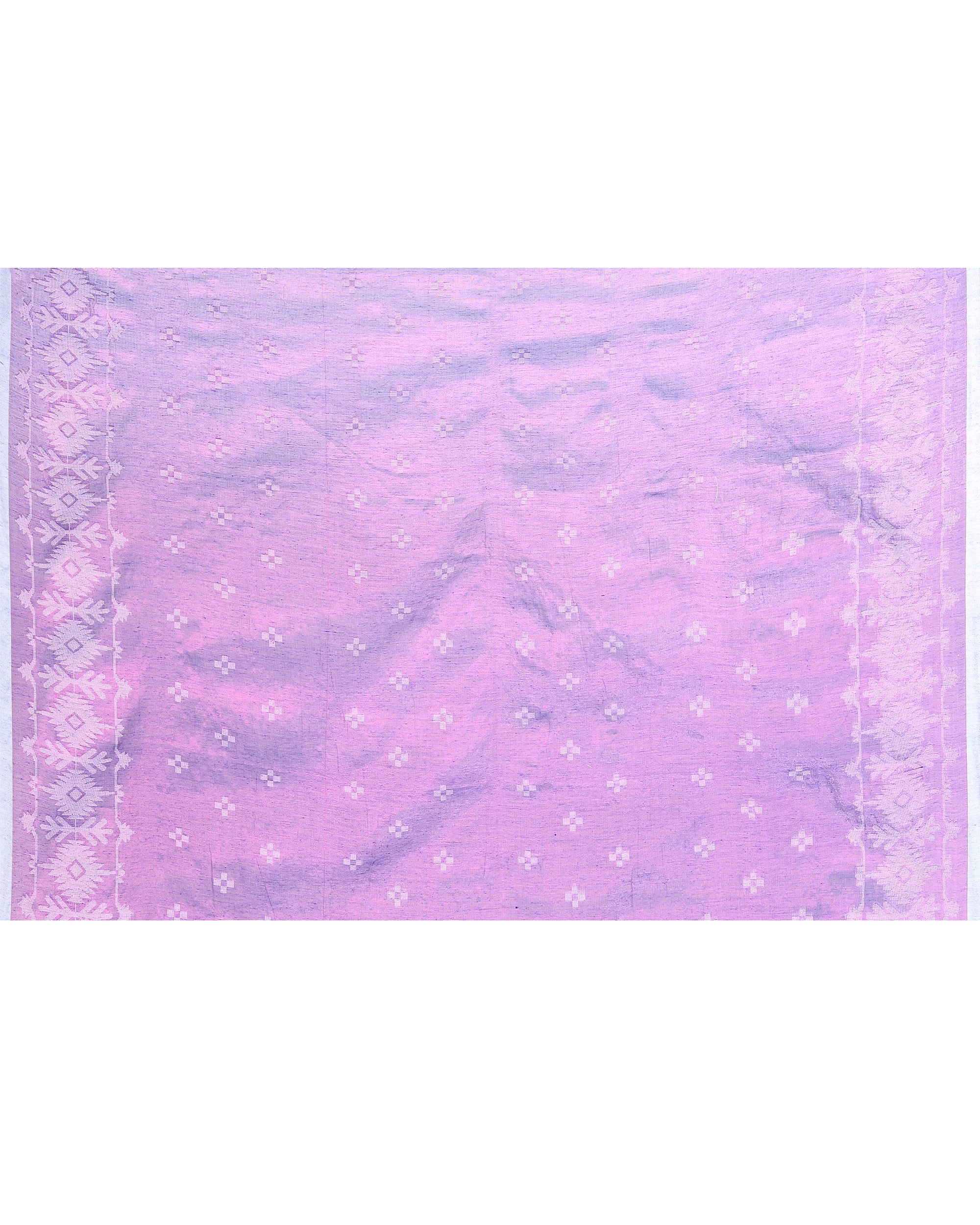 Piyari Fashion Women's Purple Zari Cotton Tissue Jamdani Saree