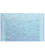 Thumbnail for Piyari Fashion Women's Blue Green Zari Cotton Tissue Jamdani Saree
