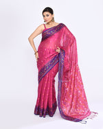Thumbnail for Piyari Fashion Women's Pink Zari Cotton Tissue Jamdani Saree