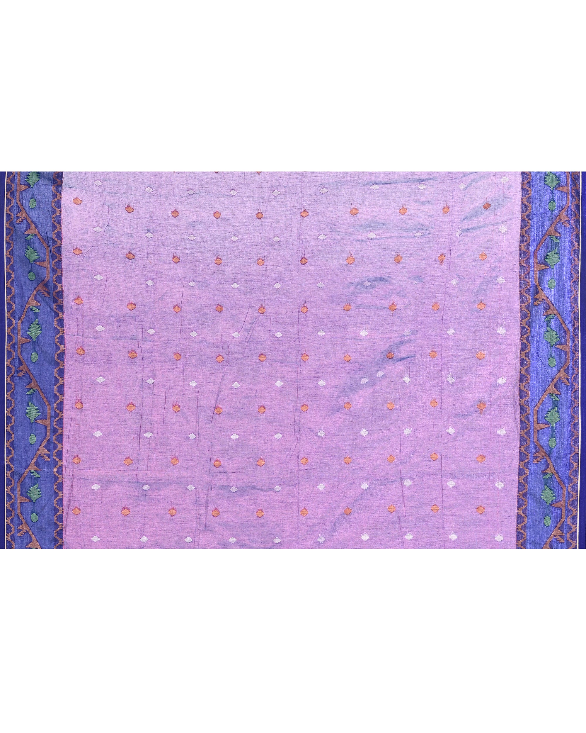Piyari Fashion Women's Pink Blue Zari Cotton Tissue Jamdani Saree