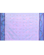 Thumbnail for Piyari Fashion Women's Pink Blue Zari Cotton Tissue Jamdani Saree