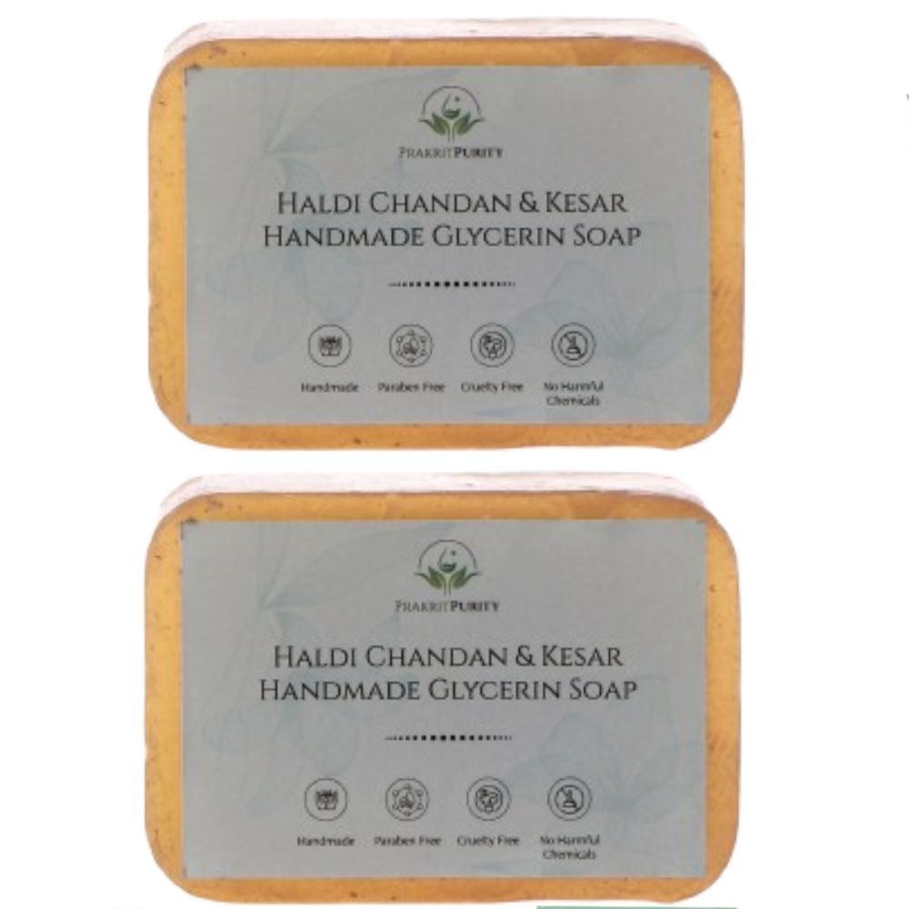 PrakritPurity Haldi Chandan & Kesar Handmade Glycerin Soap - Distacart