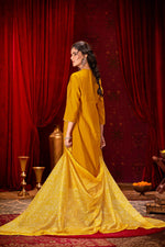 Thumbnail for BulBul Preet Mustard Chanderi Kurta Set with Dupatta