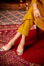 Thumbnail for BulBul Preet Mustard Chanderi Kurta Set with Dupatta