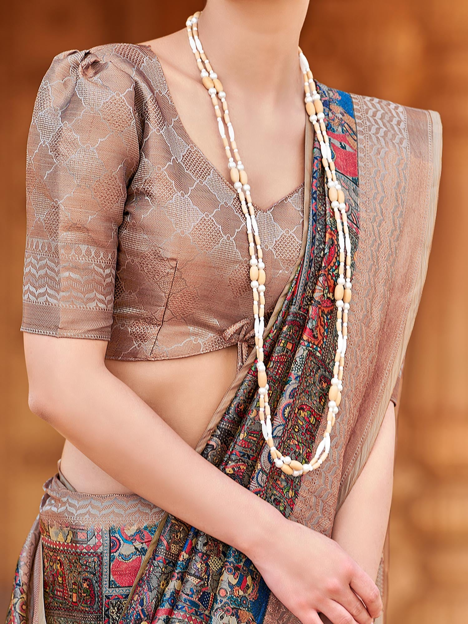 NOZ2TOZ Women's Silk Blend Multi Color Woven Design Designer Saree With Blouse Piece - Distacart