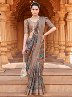 Thumbnail for NOZ2TOZ Women's Silk Blend Multi Color Woven Design Designer Saree With Blouse Piece - Distacart