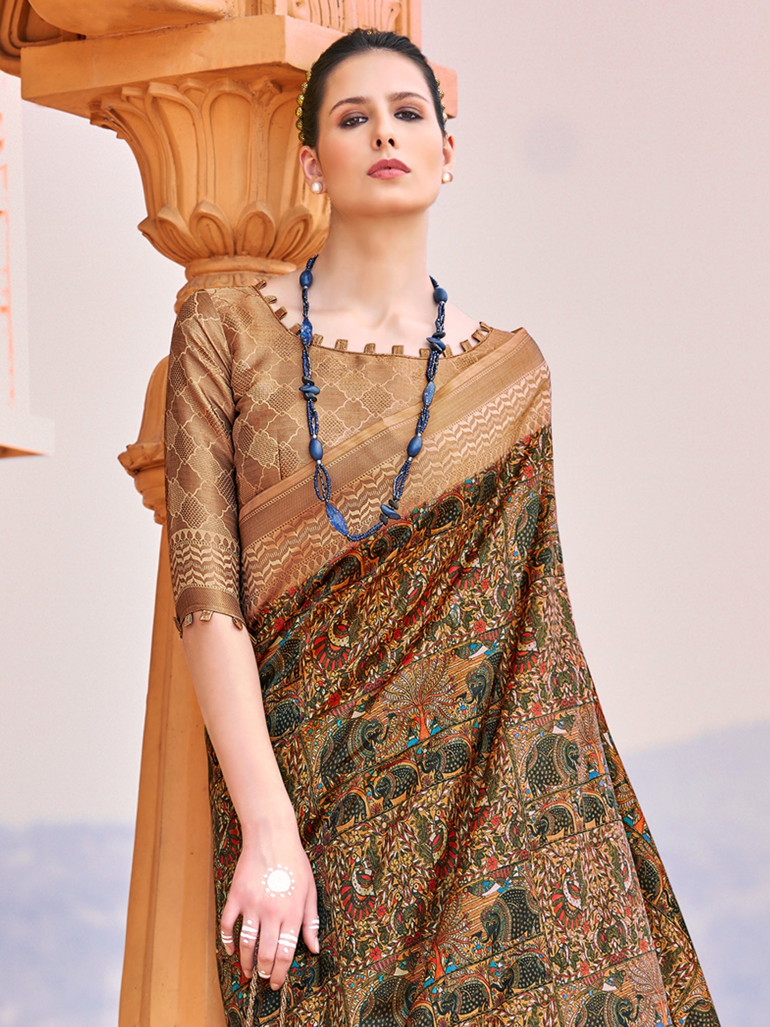 NOZ2TOZ Women's Silk Blend Multi Color Woven Design Designer Saree With Blouse Piece - Distacart