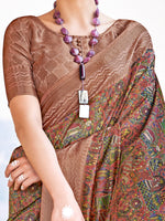 Thumbnail for NOZ2TOZ Women's Silk Blend Brown Woven Design Designer Saree With Blouse Piece - Distacart