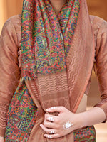 Thumbnail for NOZ2TOZ Women's Silk Blend Rose Gold Woven Design Designer Saree With Blouse Piece - Distacart