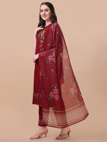 Thumbnail for Embroidered Kurta With Pant & Dupatta Set, Multicolor - Hiral Fashion - Distacart