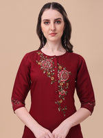 Thumbnail for Embroidered Kurta With Pant & Dupatta Set, Multicolor - Hiral Fashion - Distacart