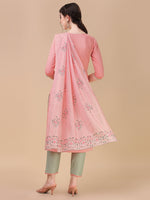 Thumbnail for Pink Embroidered Kurta Pant & Dupatta Set, Multicolor - Hiral Fashion - Distacart