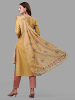 Thumbnail for Yellow Embroidered Kurta Pant & Dupatta Set, Multicolor - Hiral Fashion - Dista