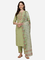 Thumbnail for Embroidered Kurta With Pant & Dupatta Set, Multicolor - Hiral Fashion - Distacart