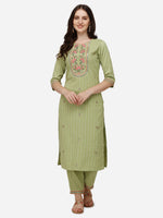 Thumbnail for Embroidered Kurta With Pant & Dupatta Set, Multicolor - Hiral Fashion - Distacart