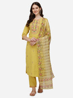 Thumbnail for Embroidered Kurta With Pant & Dupatta Set, Multicolor - Hiral Fashion - Dista