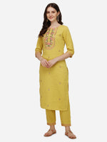 Thumbnail for Embroidered Kurta With Pant & Dupatta Set, Multicolor - Hiral Fashion - Dista