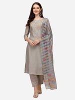 Thumbnail for Hand Embroidered Kurta With Pant & Printed Dupatta Set, Multicolor - Hiral Fashion - Distacart