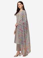 Thumbnail for Hand Embroidered Kurta With Pant & Printed Dupatta Set, Multicolor - Hiral Fashion - Distacart