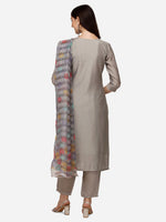 Thumbnail for Hand Embroidered Kurta With Pant & Printed Dupatta Set, Multicolor - Hiral Fashion - Distacart