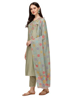 Thumbnail for Hand Embroidered Kurta With Pant & Printed Dupatta, Multicolor - Hiral Fashion - Dista