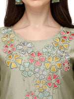 Thumbnail for Hand Embroidered Kurta With Pant & Printed Dupatta, Multicolor - Hiral Fashion - Dista