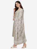 Thumbnail for Floral Embroidered & Thread Work Kurta With Pant & Dupatta Set, Multicolor - Hiral Fashion - Distacart