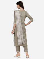 Thumbnail for Floral Embroidered & Thread Work Kurta With Pant & Dupatta Set, Multicolor - Hiral Fashion - Distacart