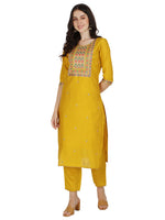 Thumbnail for Embroidered Kurta With Pant & Printed Dupatta Set, Multicolor - Hiral Fashion - Distacart