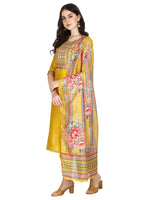 Thumbnail for Embroidered Kurta With Pant & Printed Dupatta Set, Multicolor - Hiral Fashion - Distacart
