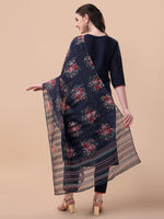 Thumbnail for Hand Embroidered Kurta With Pant And Printed Dupatta Set, Multicolor - Hiral Fashion - Distacart