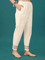 Thumbnail for Lucknowi Embroidered Pure Cotton Mal Kurta With Designer Pant, Multicolor - Hiral Fashion - Dista