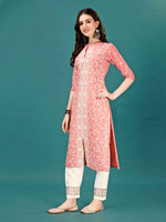 Thumbnail for Lucknowi Embroidered Pure Cotton Mal Kurta With Designer Pant, Multicolor - Hiral Fashion - Dista