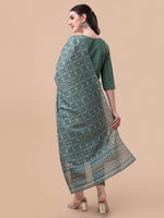 Thumbnail for Embroidered Kurta With Pant And Printed Dupatta Set, Multicolor - Hiral Fashion - Dista
