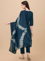 Thumbnail for Embroidered Kurta With Pant And Dupatta Set, Multicolor - Hiral Fashion - Dista